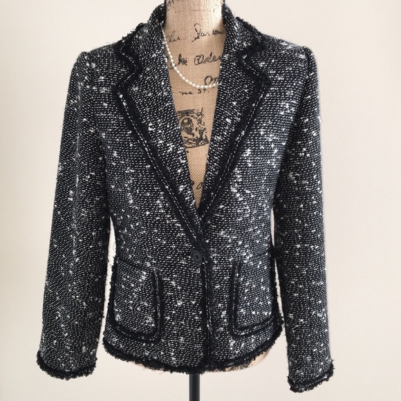 Selene Sport Jackets & Blazers - Selene Sport nubby tweed jacket with fringe. Sz S.